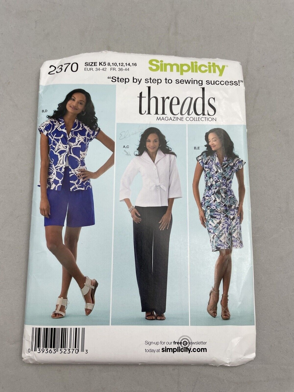 Simplicity Threads 2370 Step by Step Sewing Pattern Size 8-16 Jacket Skirt Pants